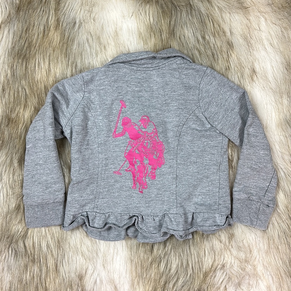 4T U.S. POLO ASSN. Long Sleeve Button-Up Ruffle Cardigan Jacket
